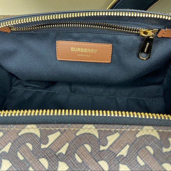 BURBERRY TB Monogram Logo Beige Travel Handbag NWT - Picture 9 of 16